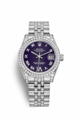 Rolex Datejust 31 White Gold Diamond / Jubilee Diamond / Purple Roman 178159-0065