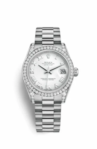 Rolex Datejust 31 White Gold Diamond / President / White Roman 178159-0066