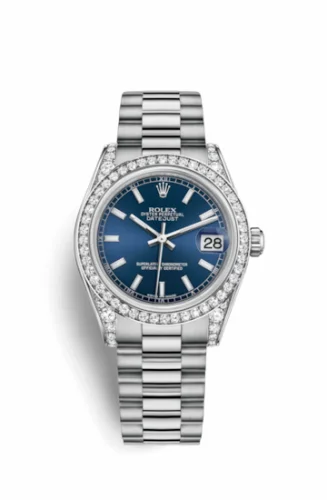 Rolex Datejust 31 White Gold Diamond / President / Blue 178159-0067