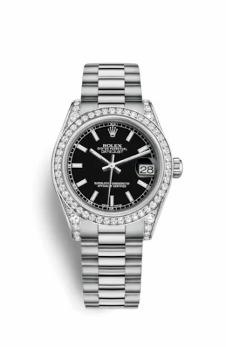 Rolex Datejust 31 White Gold Diamond / President / Black 178159-0068