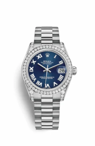 Rolex Datejust 31 White Gold Diamond / President / Blue Roman 178159-0070