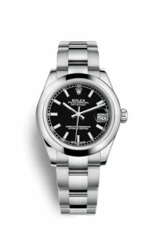 Rolex Datejust 31 Stainless Steel Domed / Oyster / Black 178240-0025