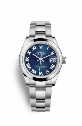 Rolex Datejust 31 Stainless Steel Domed / Oyster / Blue Roman 178240-0036