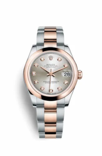 Rolex Datejust 31 Rolesor Everose Domed / Oyster / Silver Diamond 178241-0029