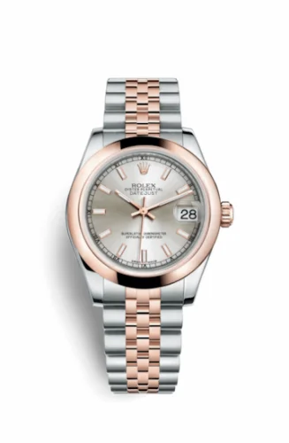 Rolex Datejust 31 Rolesor Everose Domed / Jubilee / Silver 178241-0037