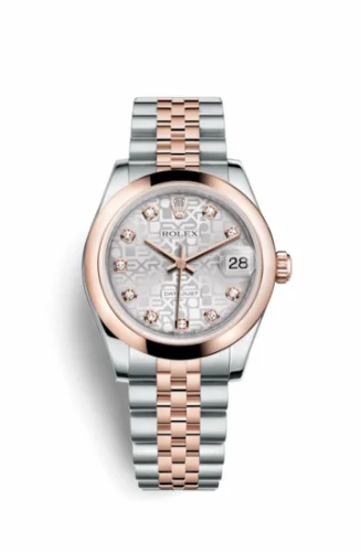 Rolex Datejust 31 Rolesor Everose Domed / Jubilee / Silver Computer 178241-0040