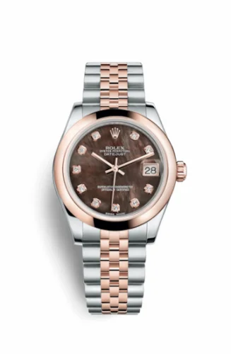 Rolex Datejust 31 Rolesor Everose Domed / Jubilee / Black MOP 178241-0043
