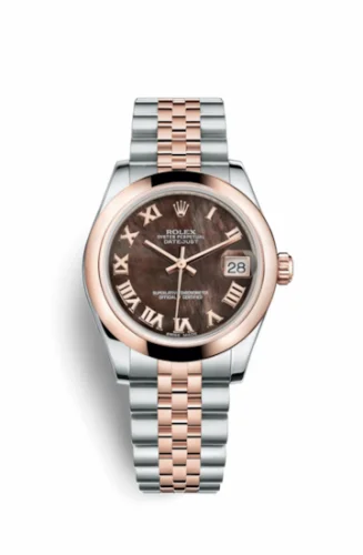 Rolex Datejust 31 Rolesor Everose Domed / Jubilee / Black MOP Roman 178241-0047