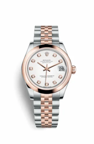 Rolex Datejust 31 Rolesor Everose Domed / Jubilee / White Diamonds 178241-0048