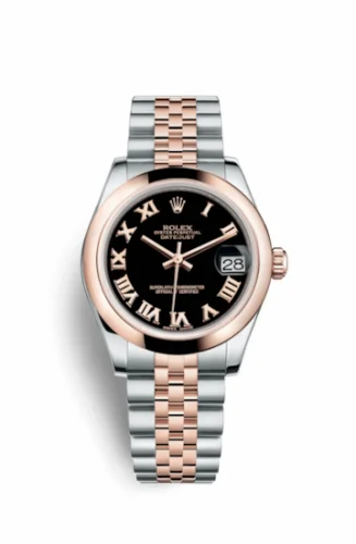 Rolex Datejust 31 Rolesor Everose Domed / Jubilee / Black Roman 178241-0065