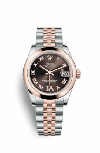 Rolex Datejust 31 Rolesor Everose Domed / Jubilee / Chocolate Roman 178241-0070