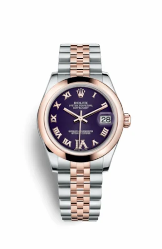 Rolex Datejust 31 Rolesor Everose Domed / Jubilee / Purple Roman 178241-0071