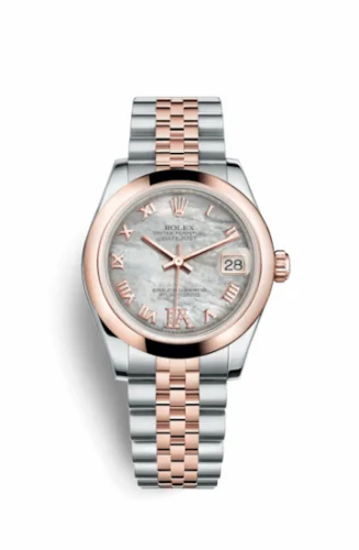 Rolex Datejust 31 Rolesor Everose Domed / Jubilee / MOP Roman 178241-0076