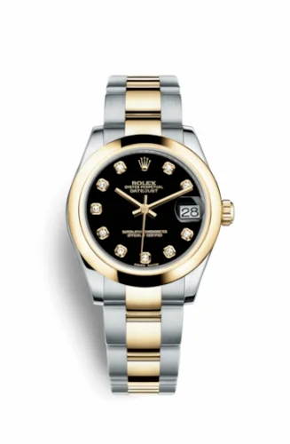 Rolex Datejust 31 Rolesor Yellow Domed / Oyster / Black Diamond 178243-0051