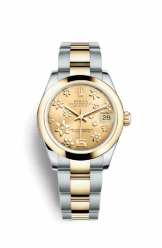 Rolex Datejust 31 Rolesor Yellow Domed / Oyster / Champagne Floral 178243-0078