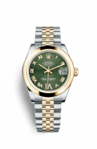 Rolex Datejust 31 Rolesor Yellow Domed / Jubilee / Olive Roman 178243-0079