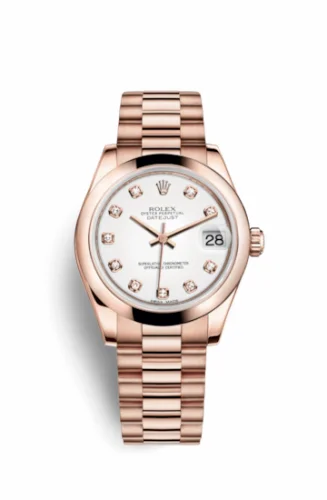 Rolex Datejust 31 Everose Domed / President / White Diamond 178245f-0001