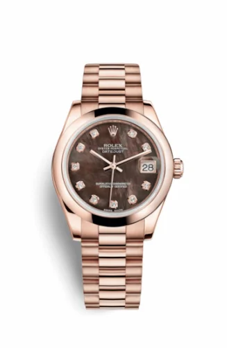 Rolex Datejust 31 Everose Domed / President / Black MOP 178245f-0015