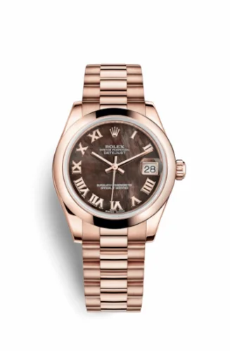 Rolex Datejust 31 Everose Domed / President / Brown MOP Roman 178245f-0021