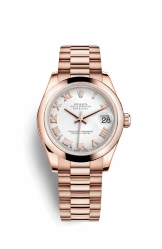 Rolex Datejust 31 Everose Domed / President / White Roman 178245f-0028