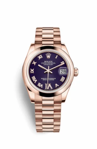 Rolex Datejust 31 Everose Domed / President / Purple Roman 178245f-0033