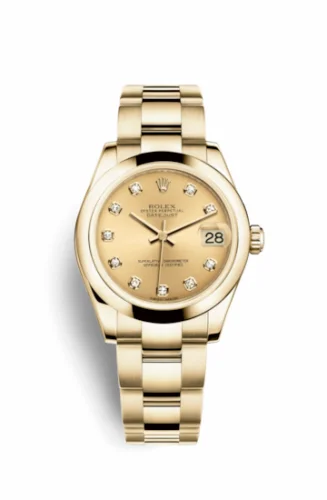 Rolex Datejust 31 Yellow Gold Domed / Oyster / Champagne Diamond 178248-0012