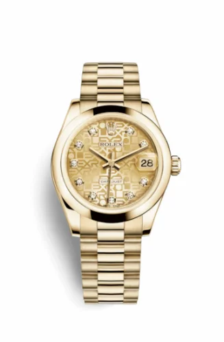 Rolex Datejust 31 Yellow Gold Domed / President / Champagne Computer 178248-0023
