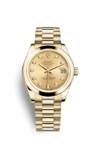 Rolex Datejust 31 Yellow Gold Domed / President / Champagne Diamond 178248-0028
