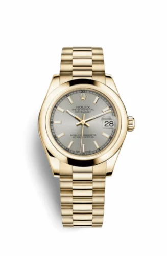 Rolex Datejust 31 Yellow Gold Domed / President / Silver 178248-0029