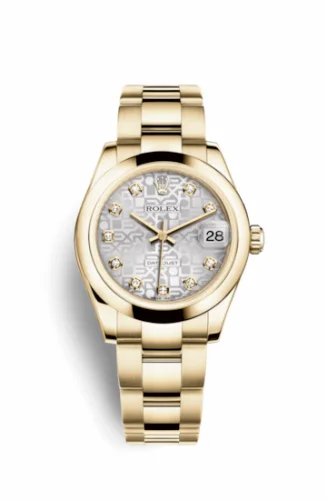 Rolex Datejust 31 Yellow Gold Domed / Oyster / Silver Computer 178248-0038