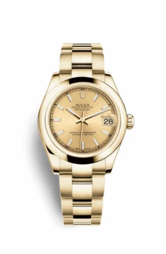 Rolex Datejust 31 Yellow Gold Domed / Oyster / Champagne 178248-0042