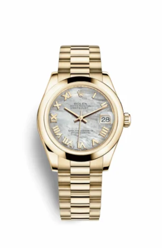 Rolex Datejust 31 Yellow Gold Domed / President / MOP Roman 178248-0044