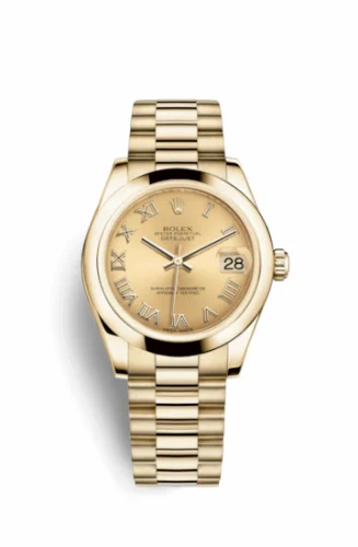 Rolex Datejust 31 Yellow Gold Domed / President / Champagne Roman 178248-0080