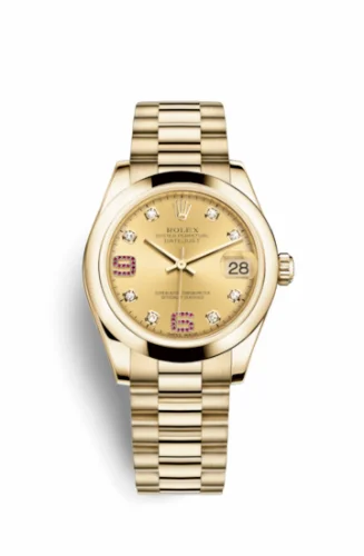 Rolex Datejust 31 Yellow Gold Domed / President / Champagne Diamond 178248-0088