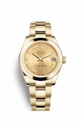 Rolex Datejust 31 Yellow Gold Domed / Oyster / Champagne Roman 178248-0089