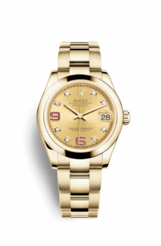 Rolex Datejust 31 Yellow Gold Domed / Oyster / Champagne Diamond 178248-0090