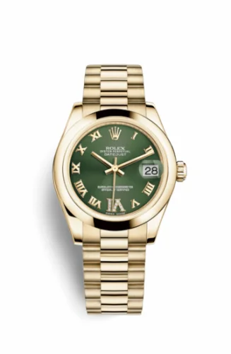 Rolex Datejust 31 Yellow Gold Domed / President / Olive Roman 178248-0094