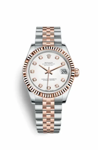 Rolex Datejust 31 Rolesor Everose Fluted / Jubilee / White Diamond 178271-0010