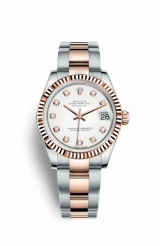 Rolex Datejust 31 Rolesor Everose Fluted / Oyster / White Diamond 178271-0039