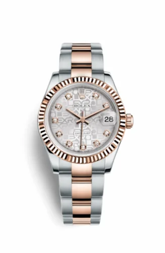 Rolex Datejust 31 Rolesor Everose Fluted / Jubilee / Silver Computer 178271-0043