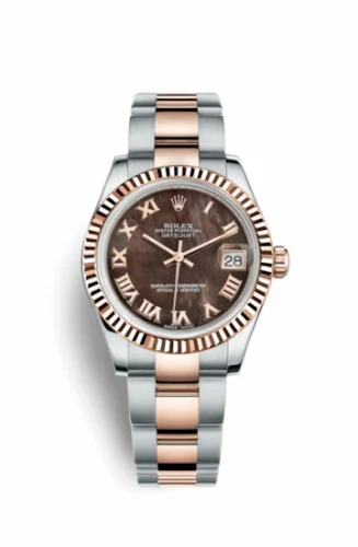 Rolex Datejust 31 Rolesor Everose Fluted / Oyster / Black MOP Roman 178271-0047