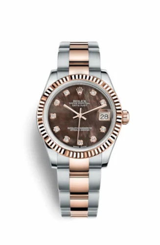 Rolex Datejust 31 Rolesor Everose Fluted / Oyster / Black MOP 178271-0054