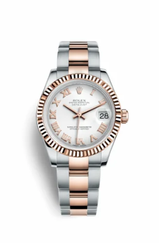 Rolex Datejust 31 Rolesor Everose Fluted / Oyster / White Roman 178271-0066