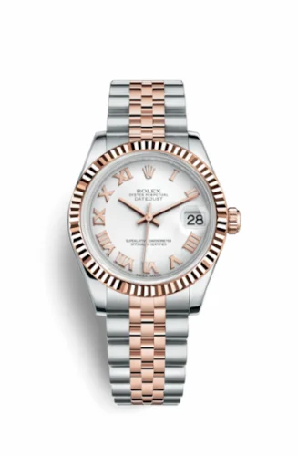 Rolex Datejust 31 Rolesor Everose Fluted / Jubilee / White Roman 178271-0067