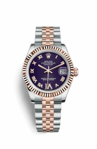 Rolex Datejust 31 Rolesor Everose Fluted / Jubilee / Purple Roman 178271-0072