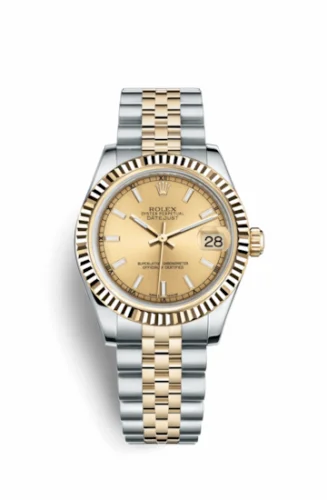Rolex Datejust 31 Rolesor Yellow Fluted / Jubilee / Champagne 178273-0001