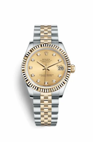 Rolex Datejust 31 Rolesor Yellow Fluted / Jubilee / Champagne Diamond 178273-0002