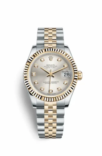 Rolex Datejust 31 Rolesor Yellow Fluted / Jubilee / Silver Diamond 178273-0015