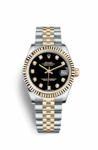 Rolex Datejust 31 Rolesor Yellow Fluted / Jubilee / Black Diamond 178273-0020