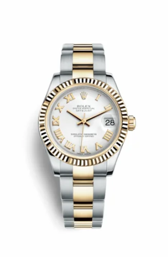 Rolex Datejust 31 Rolesor Yellow Fluted / Oyster / White Roman 178273-0072